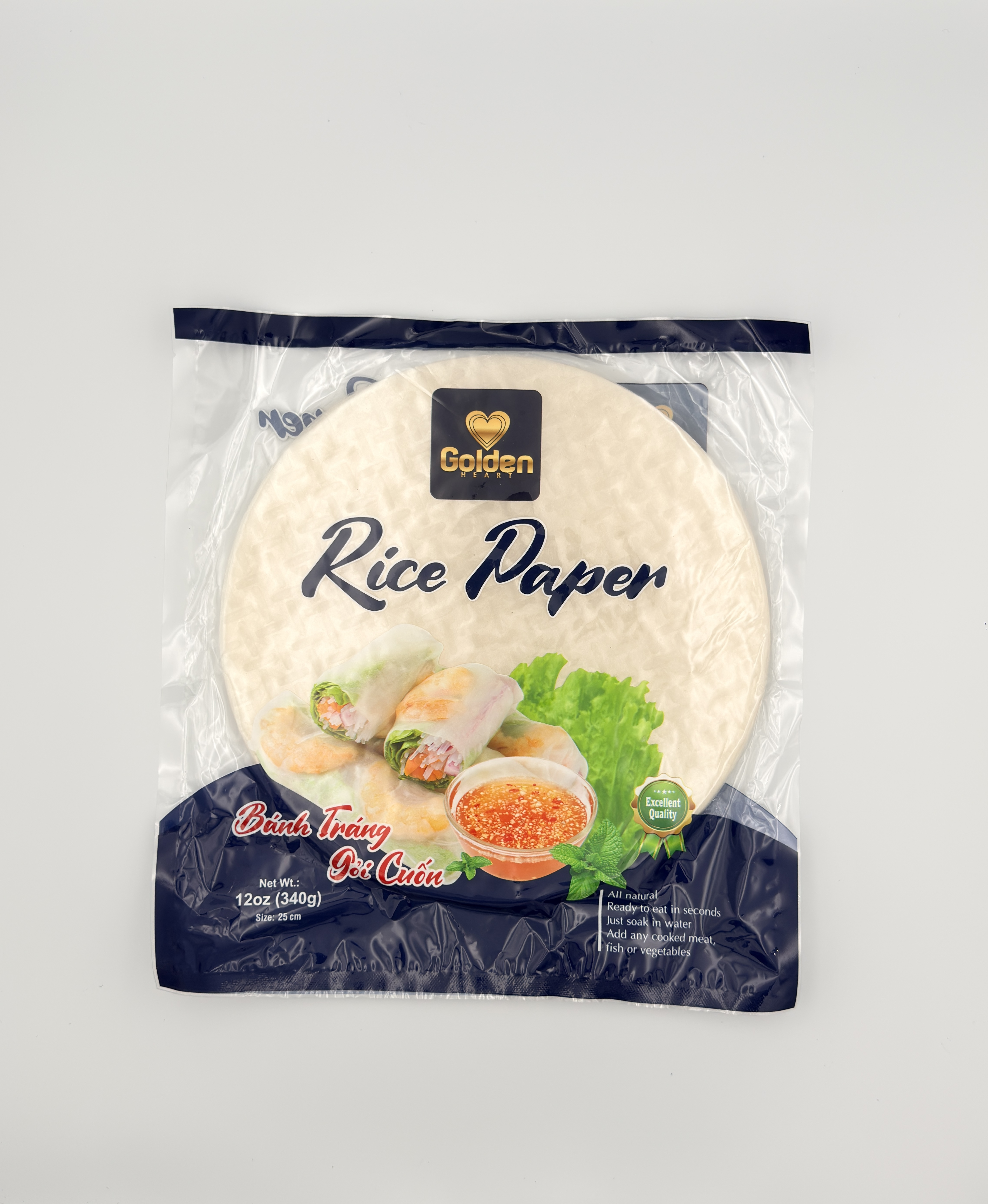 Golden Heart Rice Paper Wrappers 25cm (Bánh Tráng Gỏi Cuốn)