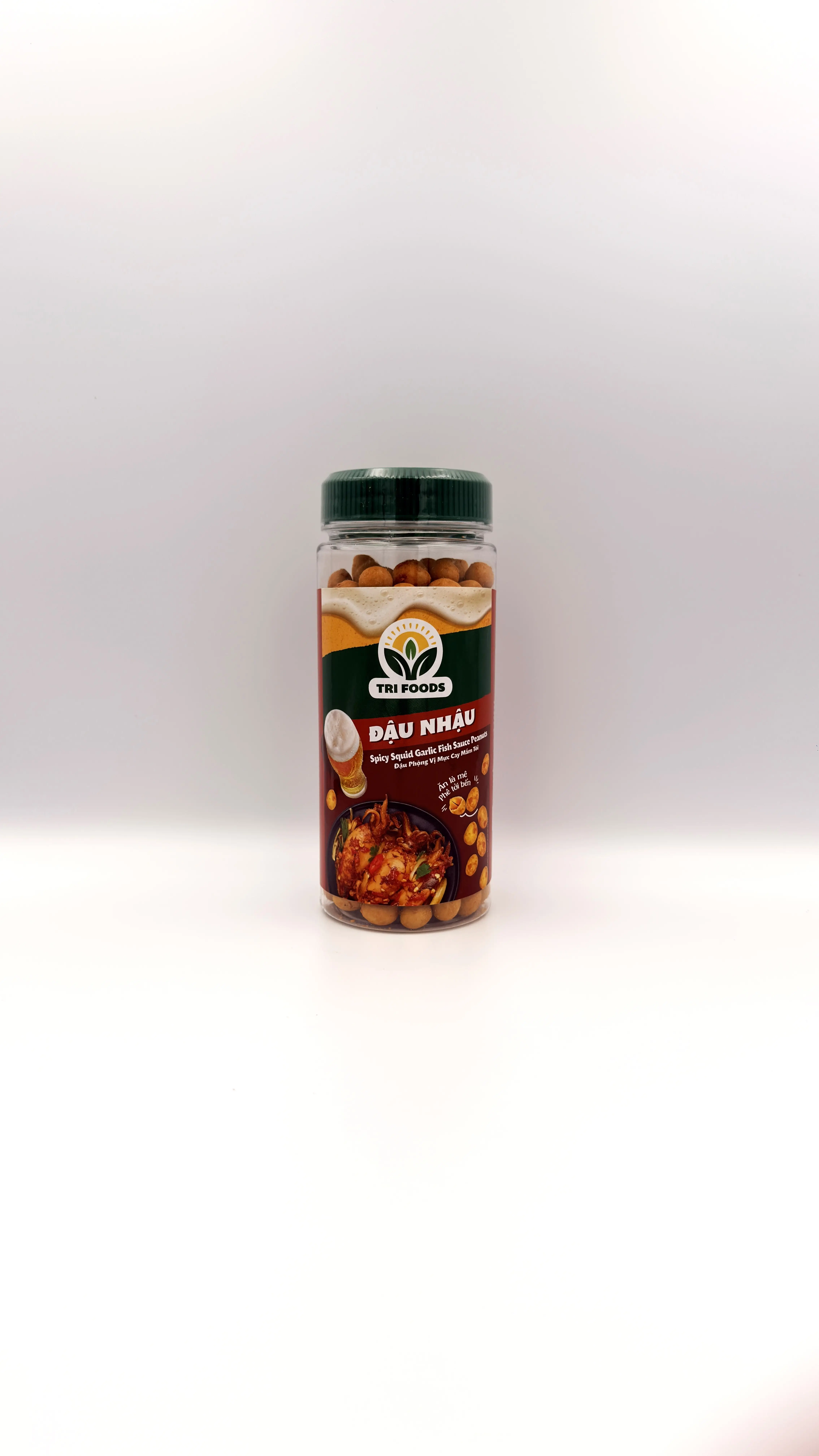 Tri-Foods Spicy Squid Garlic Fish Sauce Peanuts 210g (Đậu Phộng Vị Mực Cay Mắm Tỏi)