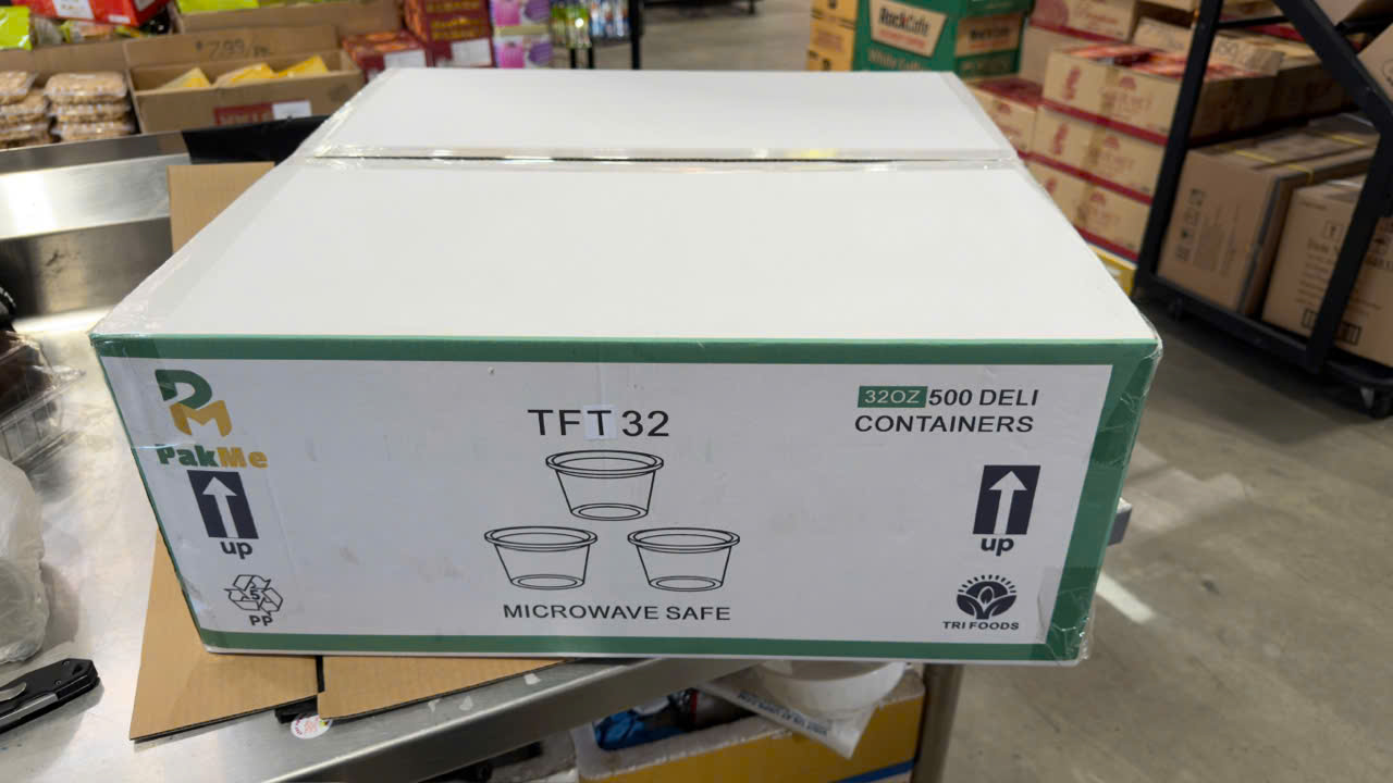 PakMe TFT32 32oz Deli Containers 500 PCS(Hộp Nhựa Tròn PakMe 32oz - 500 Cái)