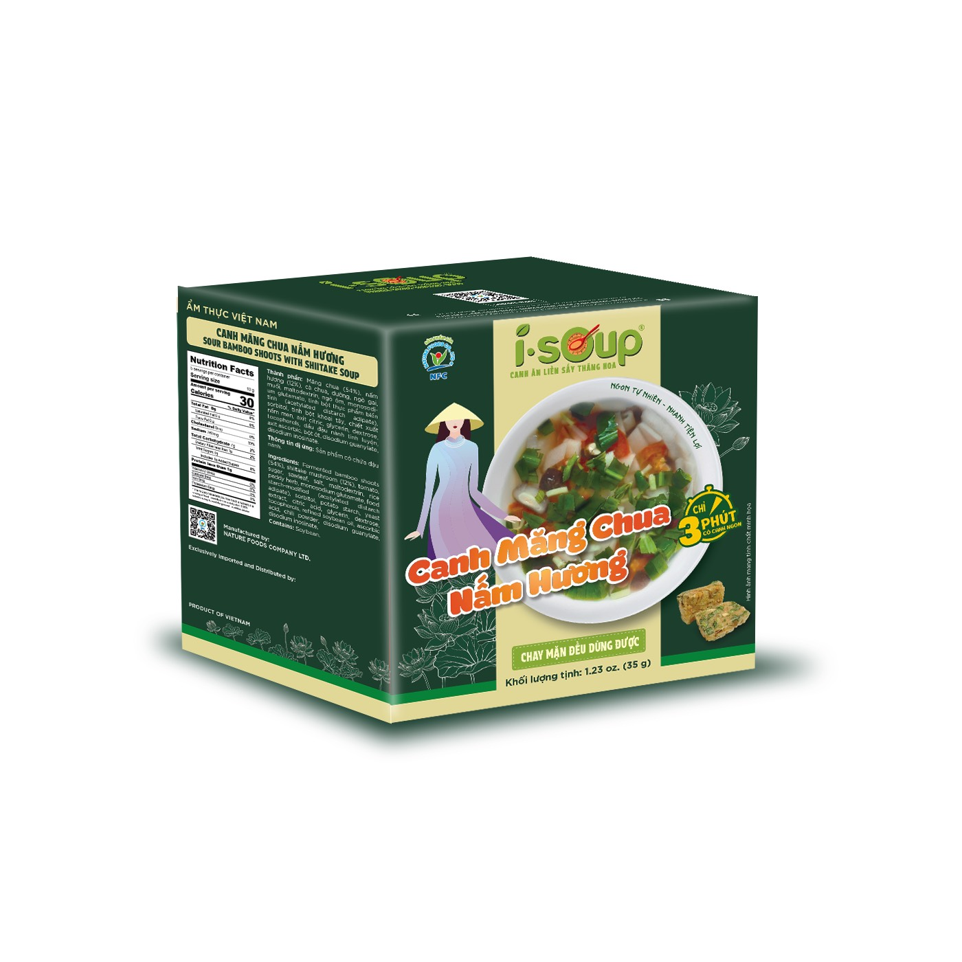 I-Soup Freeze-Dried Instant Sour Bamboo Shoot with Shiitake Mushroom Soup (Canh Măng Chua Nấm Hương)