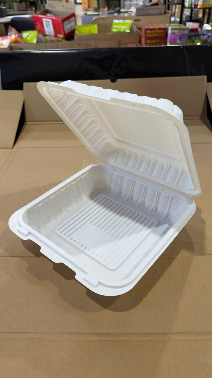 PakMe 9"x9" 1-Compartment Clamshell 150 PCS - TFD91 (Hộp Nhựa 1 Ngăn PakMe 150 Cái)