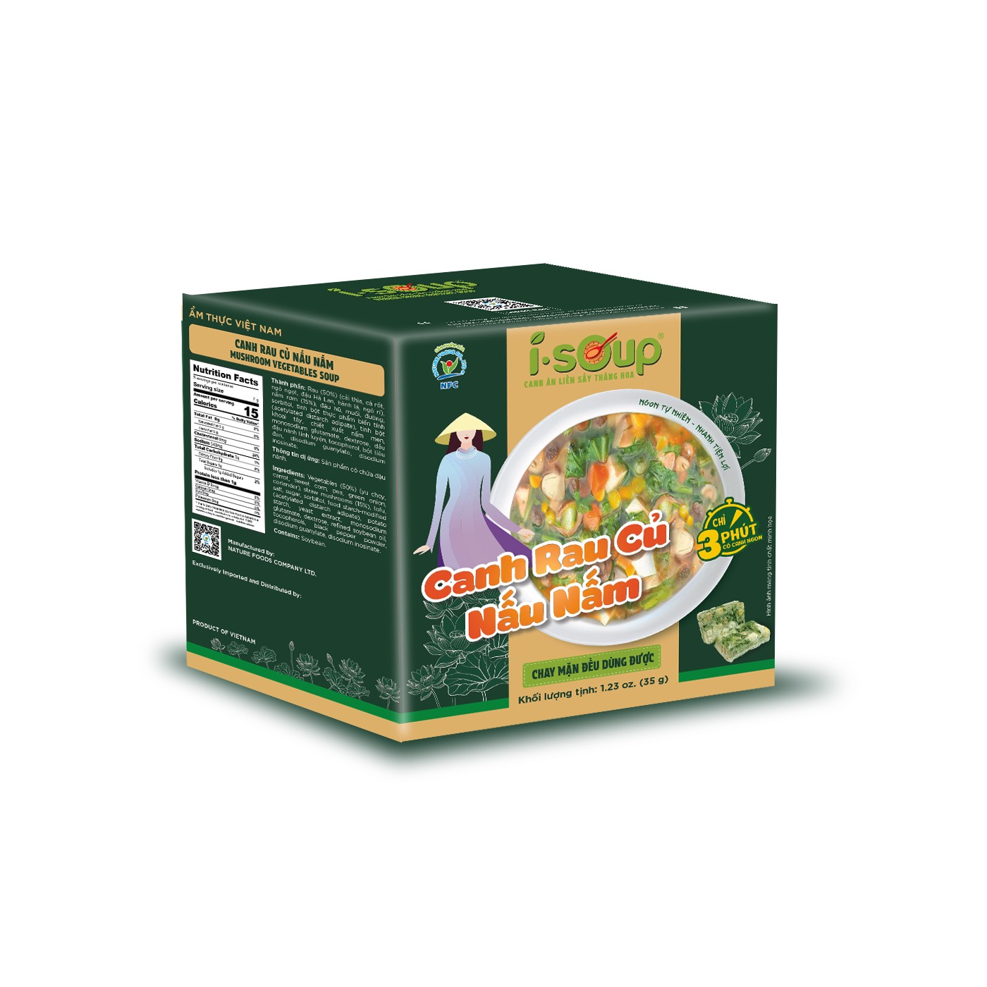 I-Soup Freeze-Dried Instant Vinegar Vegetable Soup (Canh Rau Củ Nấu Dấm)