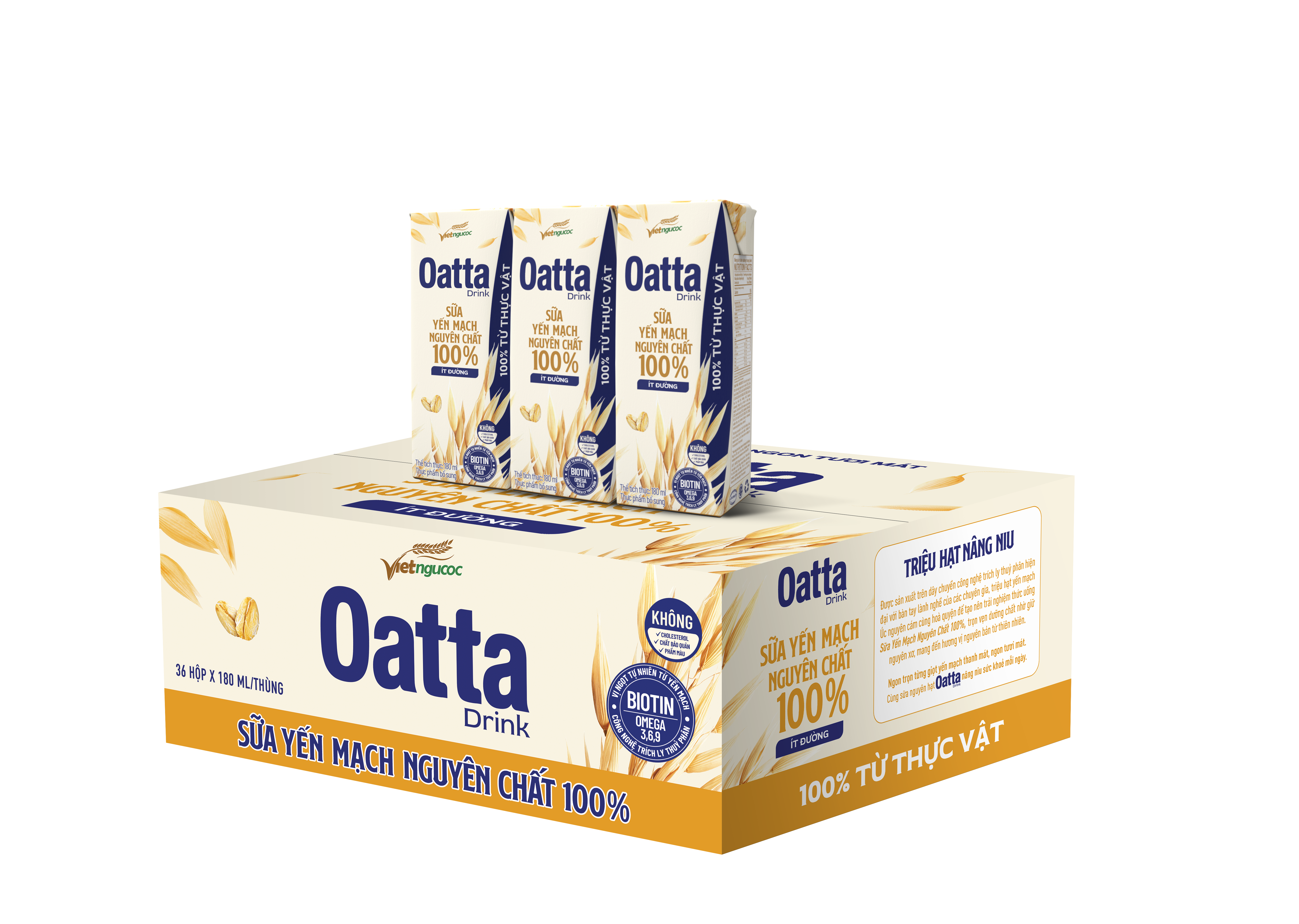 Oatta Drink Pure Oat Milk 100% – Less Sugar 180ml