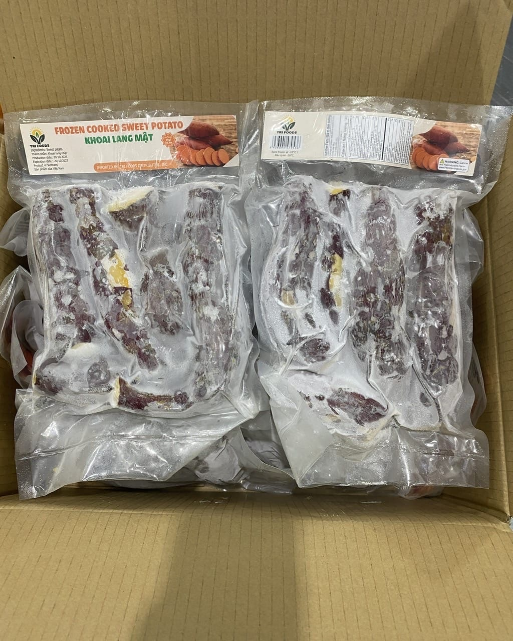 Frozen Cooked Sweet Potato (Khoai lang mật đã nấu, đông lạnh)