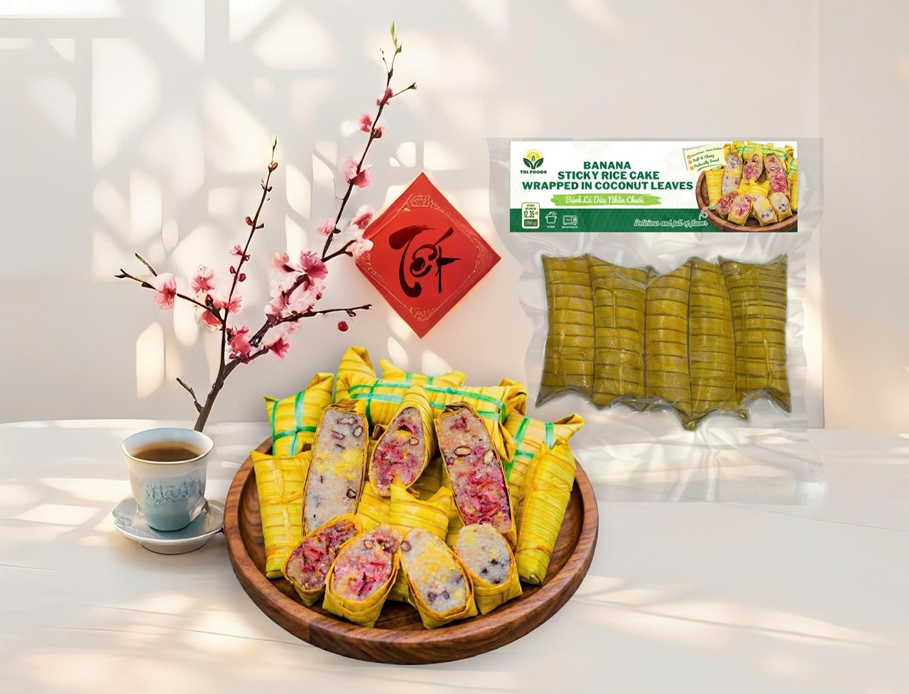 Bánh Lá Dừa Nhân Chuối Tri Foods (350g) – Hương Vị Truyền Thống Miền Tây