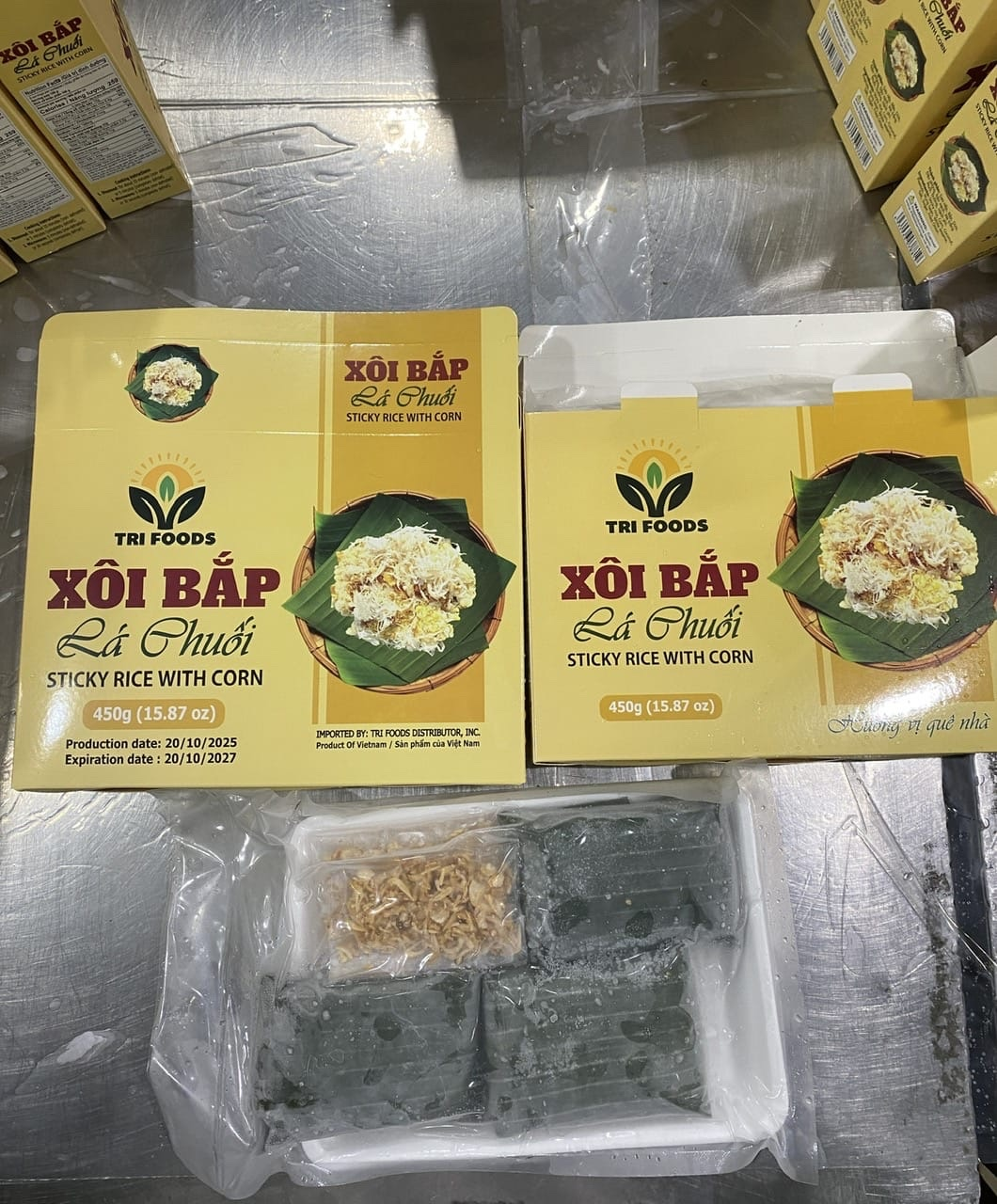 Xôi Bắp Lá Chuối Tri Foods (Sticky Rice with Corn) - Hộp 450g