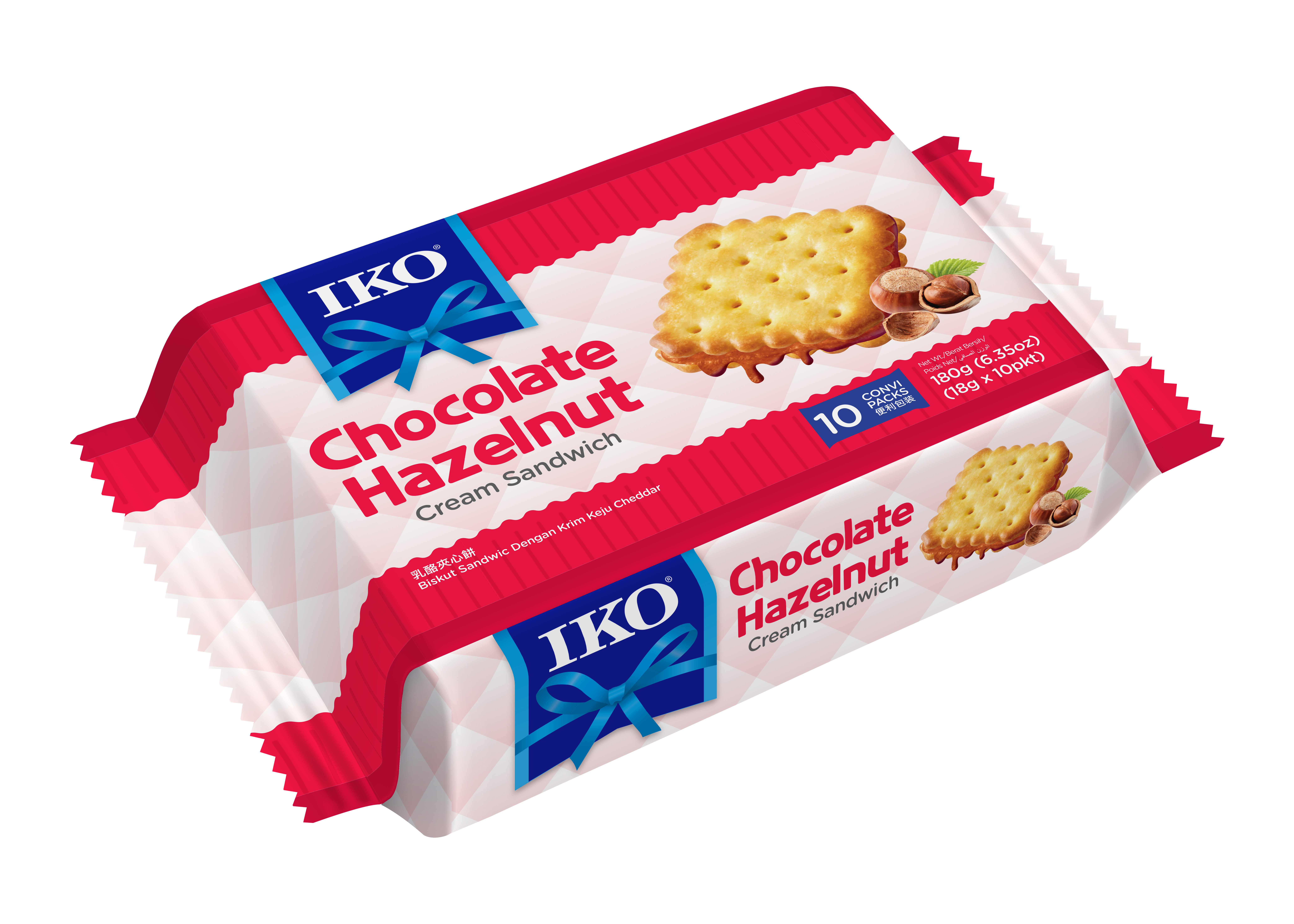 Iko Chocolate Hazelnut Cream Sandwich - Bag (Bánh quy kẹp kem Socola hạt dẻ)