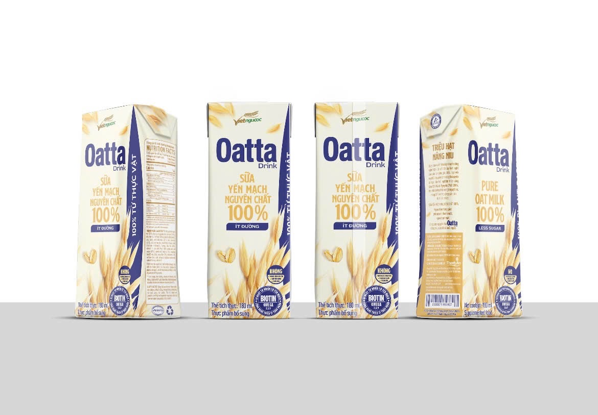 Sữa Yến Mạch Nguyên Chất Oatta Drink (Hộp 180ml) – 100% Thực Vật, Sống Khỏe Mỗi Ngày