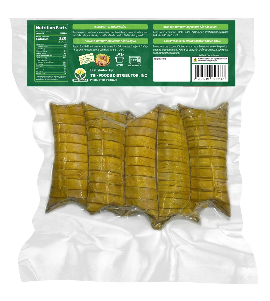 Bánh Lá Dừa Nhân Chuối Tri Foods (350g) – Hương Vị Truyền Thống Miền Tây